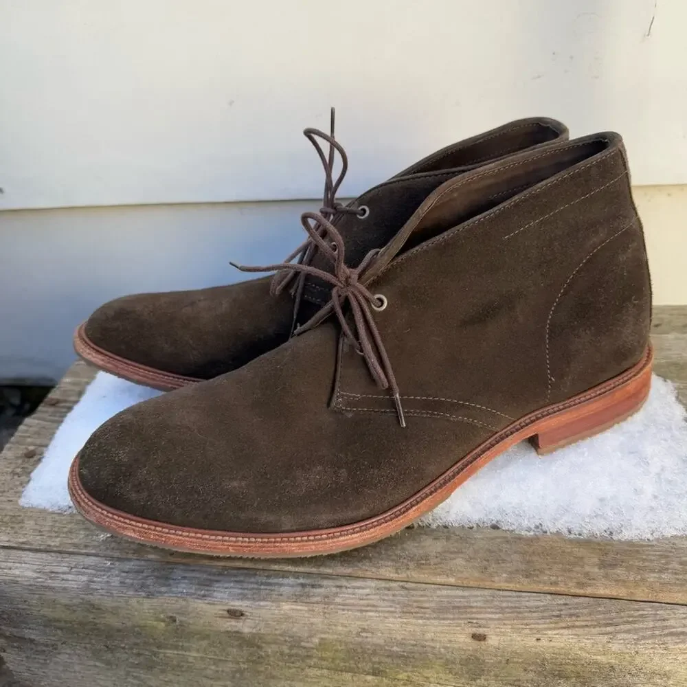 Trask Suede Leather Chukka Dress Shoes Olive Brown Style 30-1836 Size 13M
